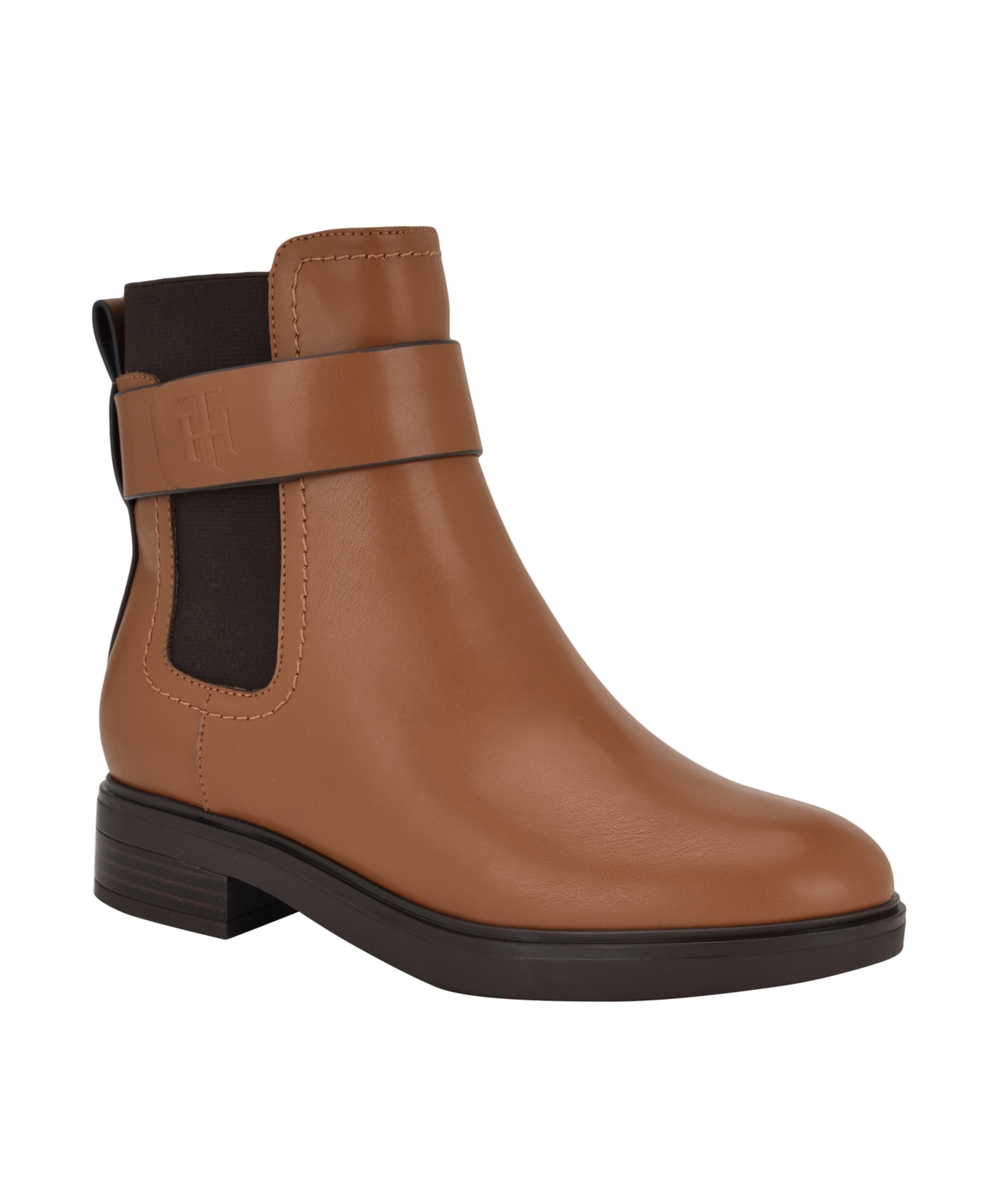 Tommy Hilfiger Women's Beliah Casual Chelsea Booties In Dark Brown