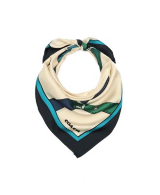 Women's Trompe L'Oeil Belt Print Silk Square Scarf