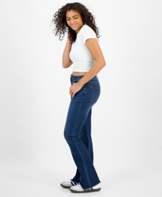 Rewash Juniors' Mid Rise Booty-Shaping Bootcut Jeans