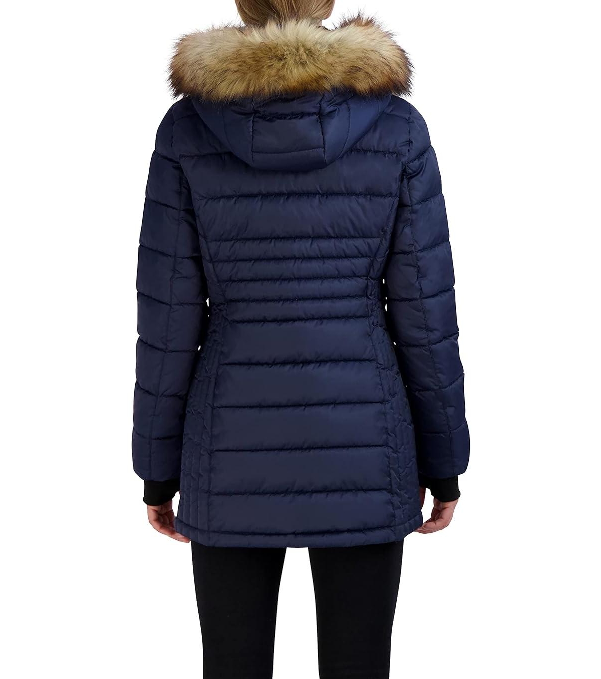 Hfx Women's Heavyweight Box Quilted Winter Puffer Parka Jacket