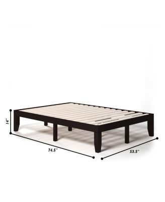 14'' Full Size Wooden Platform Bed Frame w/ Strong Slat Support Espresso