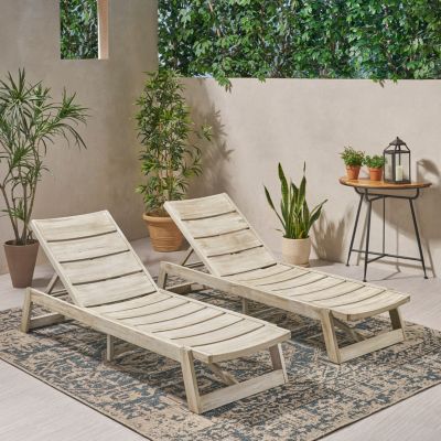 Streamdale Acacia Wood Chaise Lounge Set (Set Of 2)