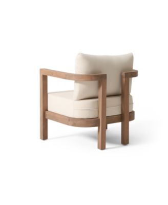 Streamdale Modern Acacia Wood Club Chair With Cushions (Set Of 2)