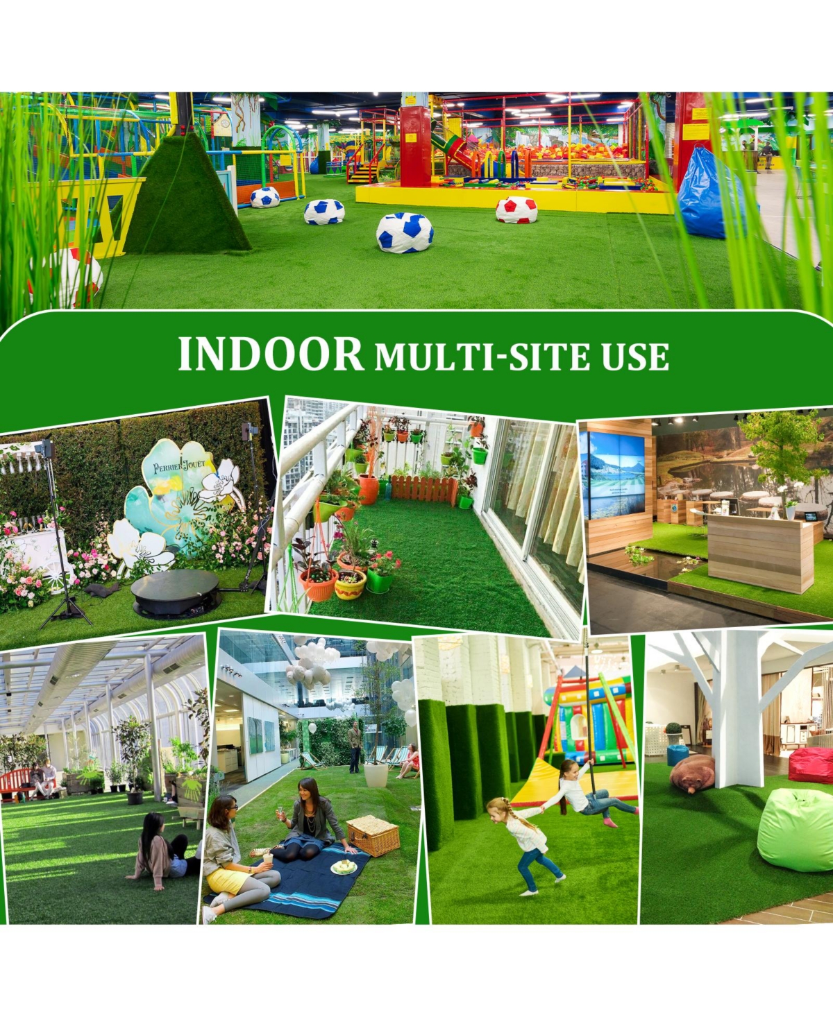 Simplie Fun Outdoor Artificial Grass Runner: Thick Realistic Faux Lawn Roll Decor