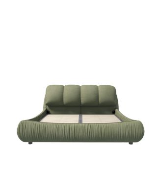 Streamdale Queen Upholstered Platform Bed with Backrest and Solid Legs