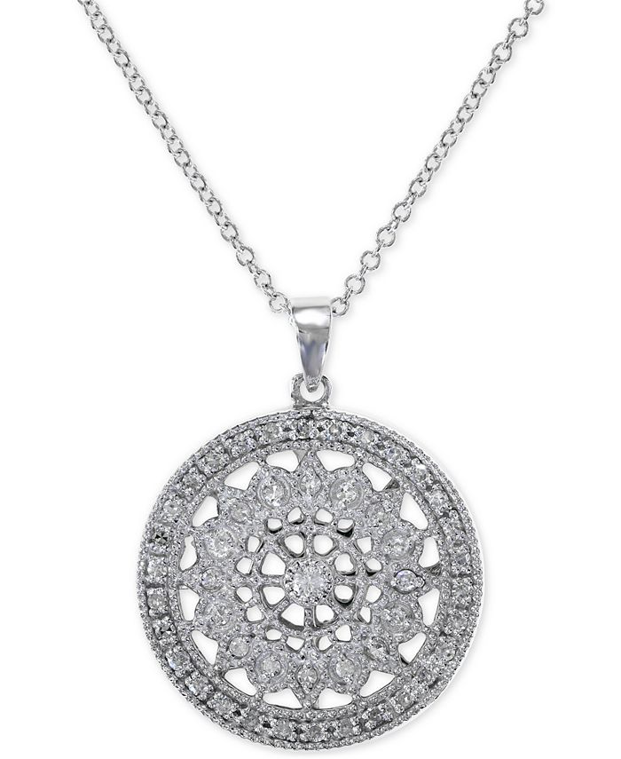Diamond disc pendant necklace online