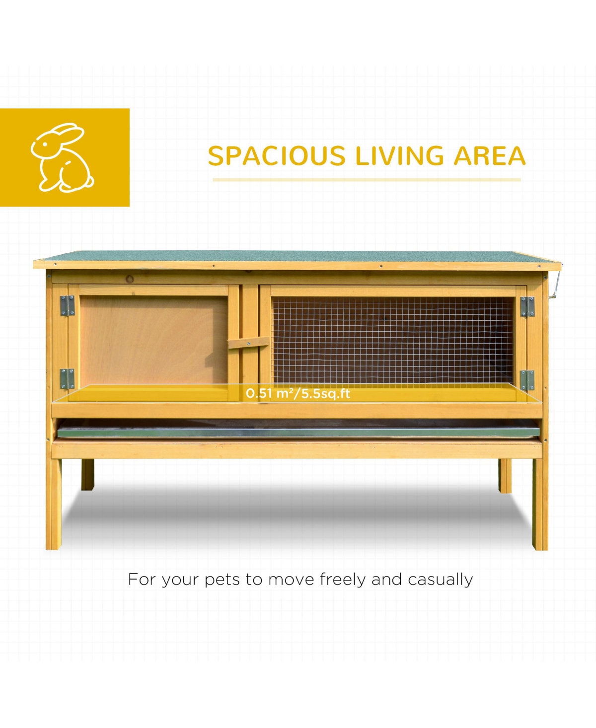 Streamdale Furniture Waterproof Bunny Hutch with Sturdy Fir Wood Frame