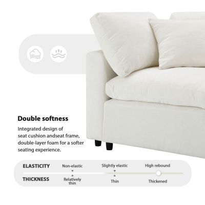 Modern Modular 6-Seat Cloud Sofa Bed with Ottoman