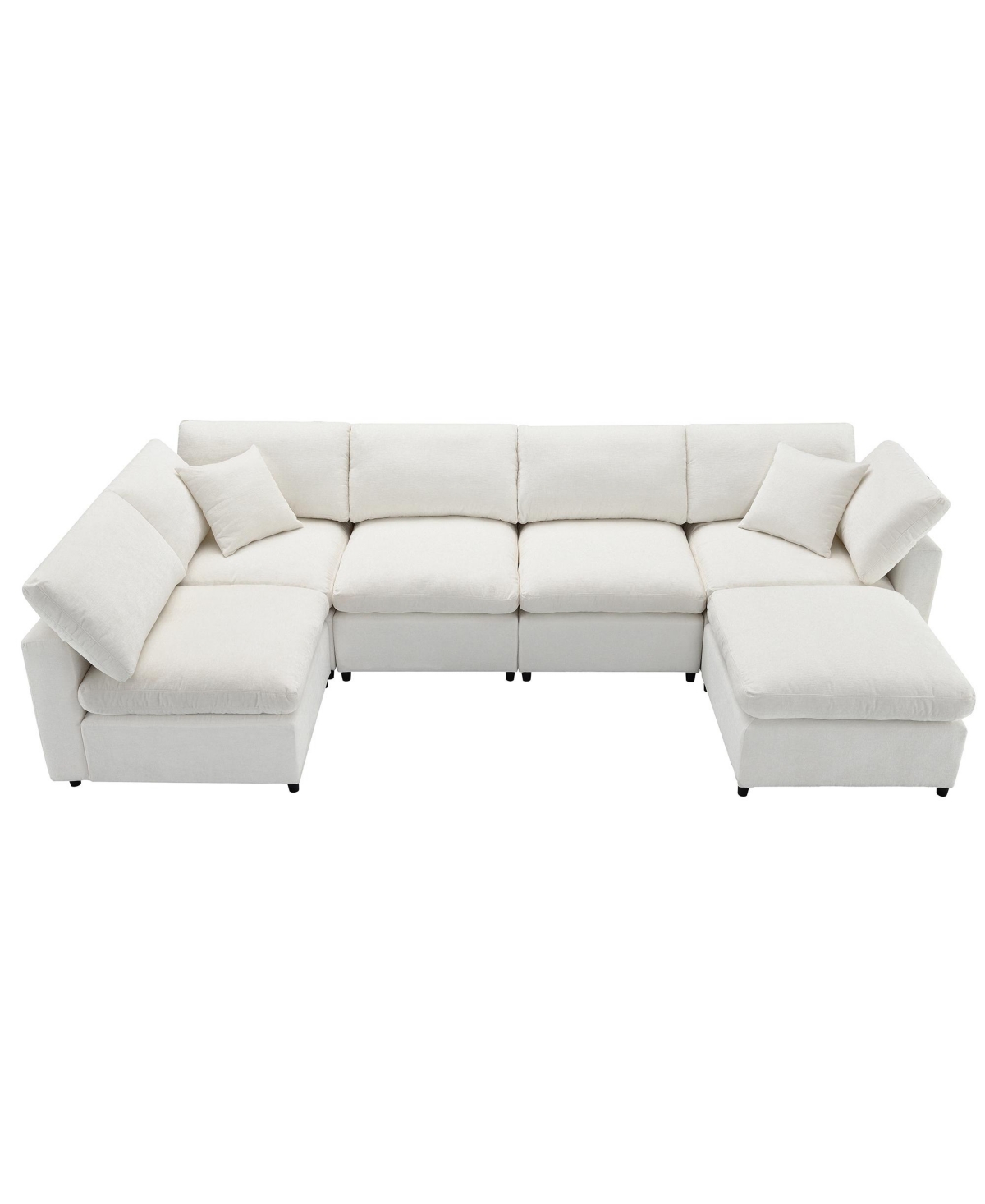 Streamdale Furniture Modern Modular 6-Seat Cloud Sofa Bed with Ottoman
