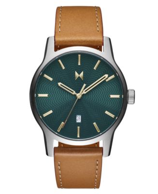MVMT Men's Classic II Tan Leather Strap Watch 44mm - Macy's