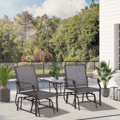 Outdoor Glider Chairs & Coffee Table for Patio & Porch