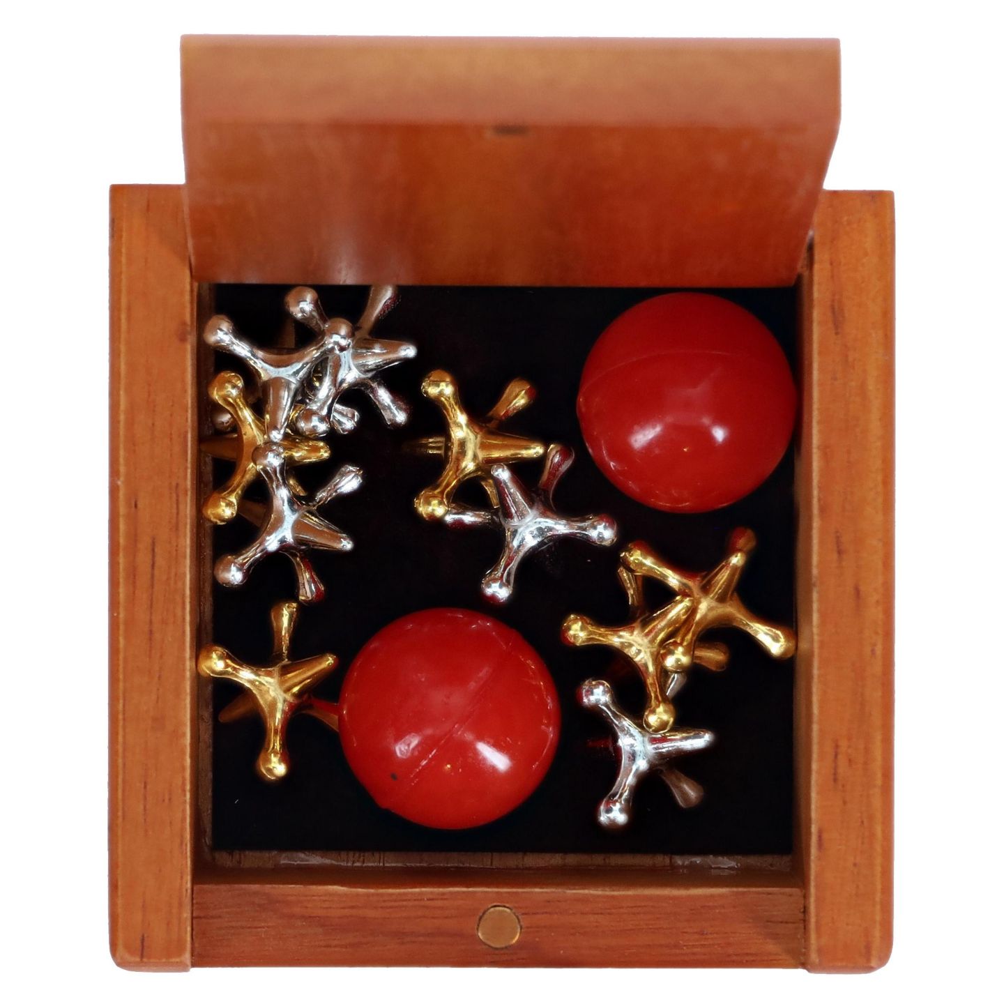 Детские игрушки WE Games Old-Fashioned Metal Jacks Wooden Box 12-Piece Game Set, Ages 3+ — фото 6