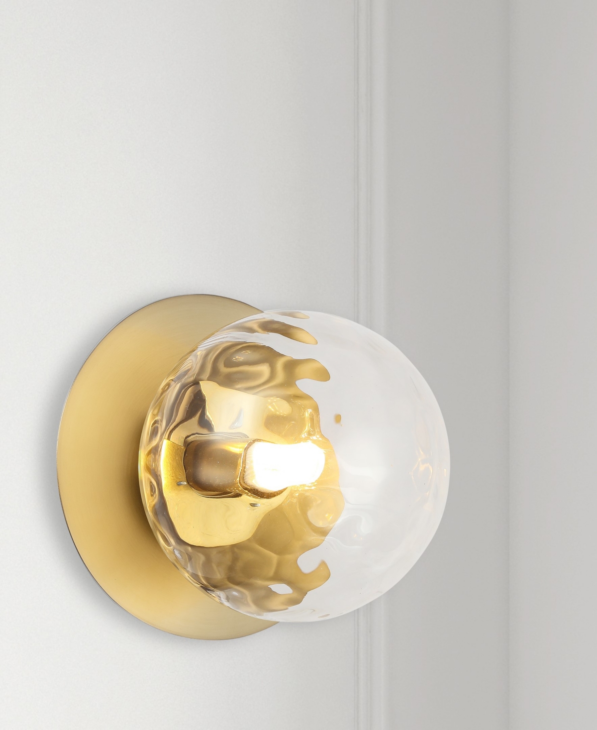 Dainolite Glass, Metal Burlat 1 Light Wall Sconce with Glass - Aged Brass