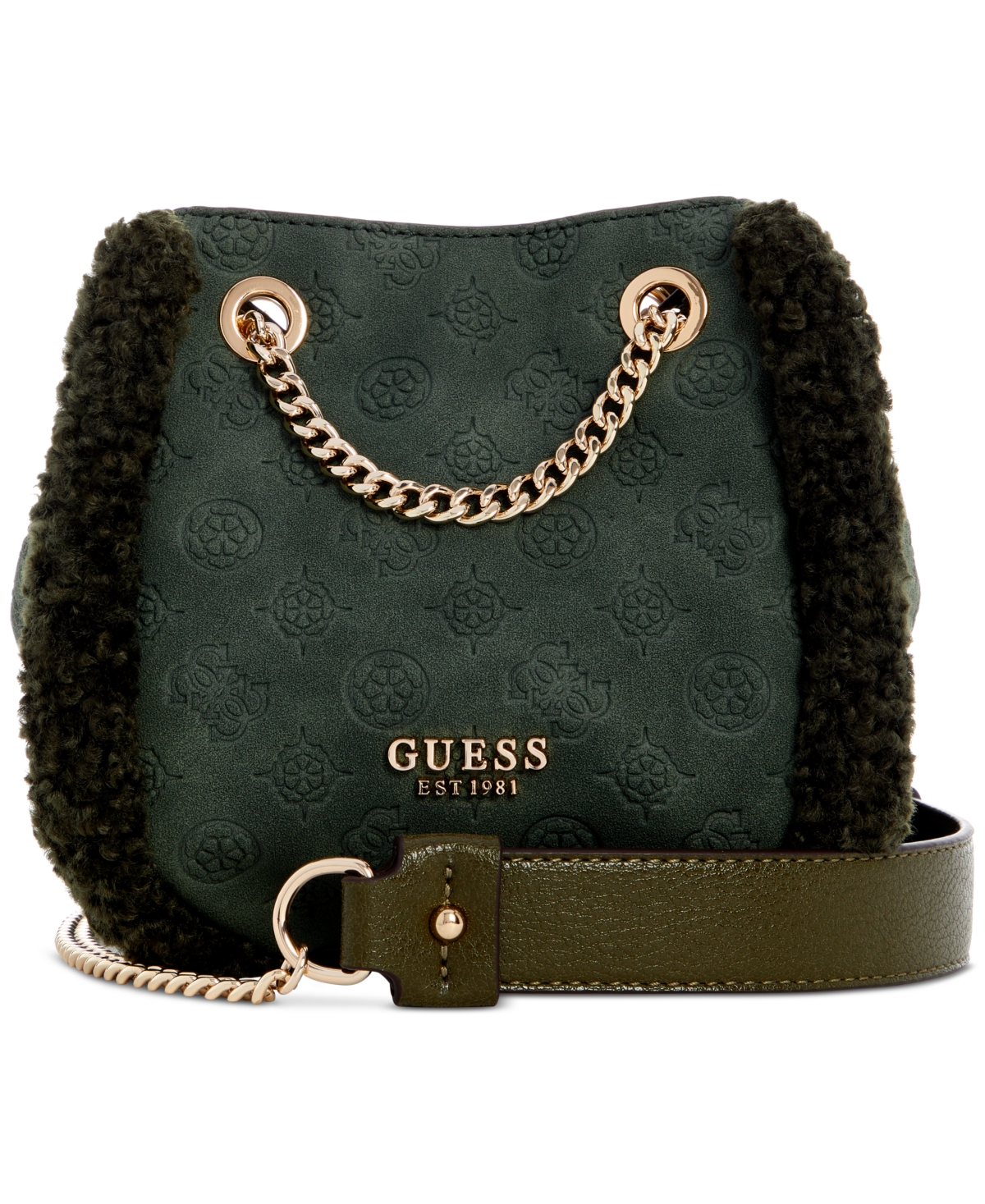 Guess Davika Convertible Crossbody In Forest