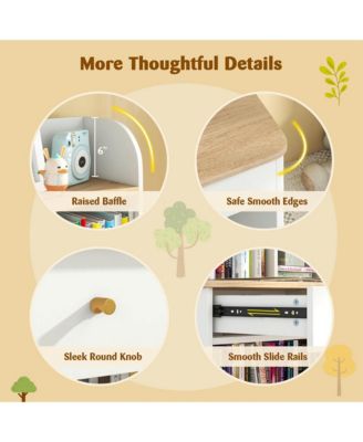 31.5&amp;#x22; Engineered Wood Kids Study Desk with Hutch, Drawer &amp; Rounded Corners &amp;#x2013; Children&#39;s Writing Table