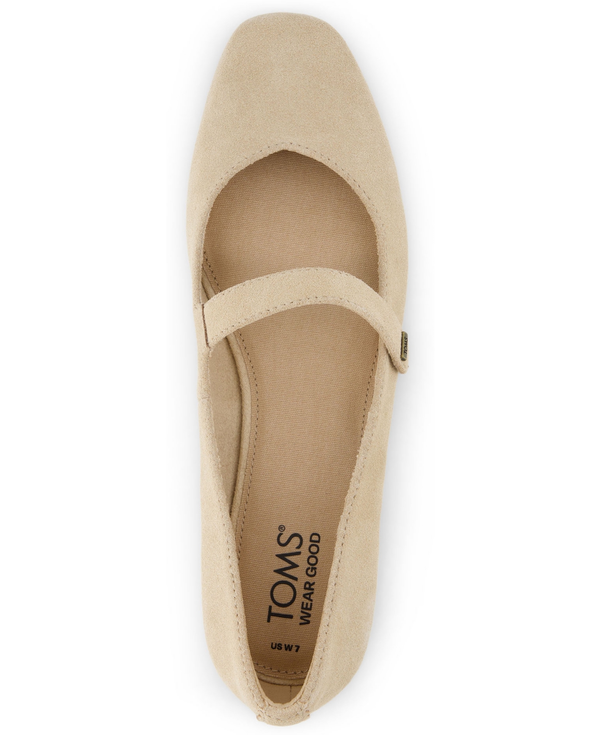 Toms Bianca Mary Jane Flat In Oatmeal Suede
