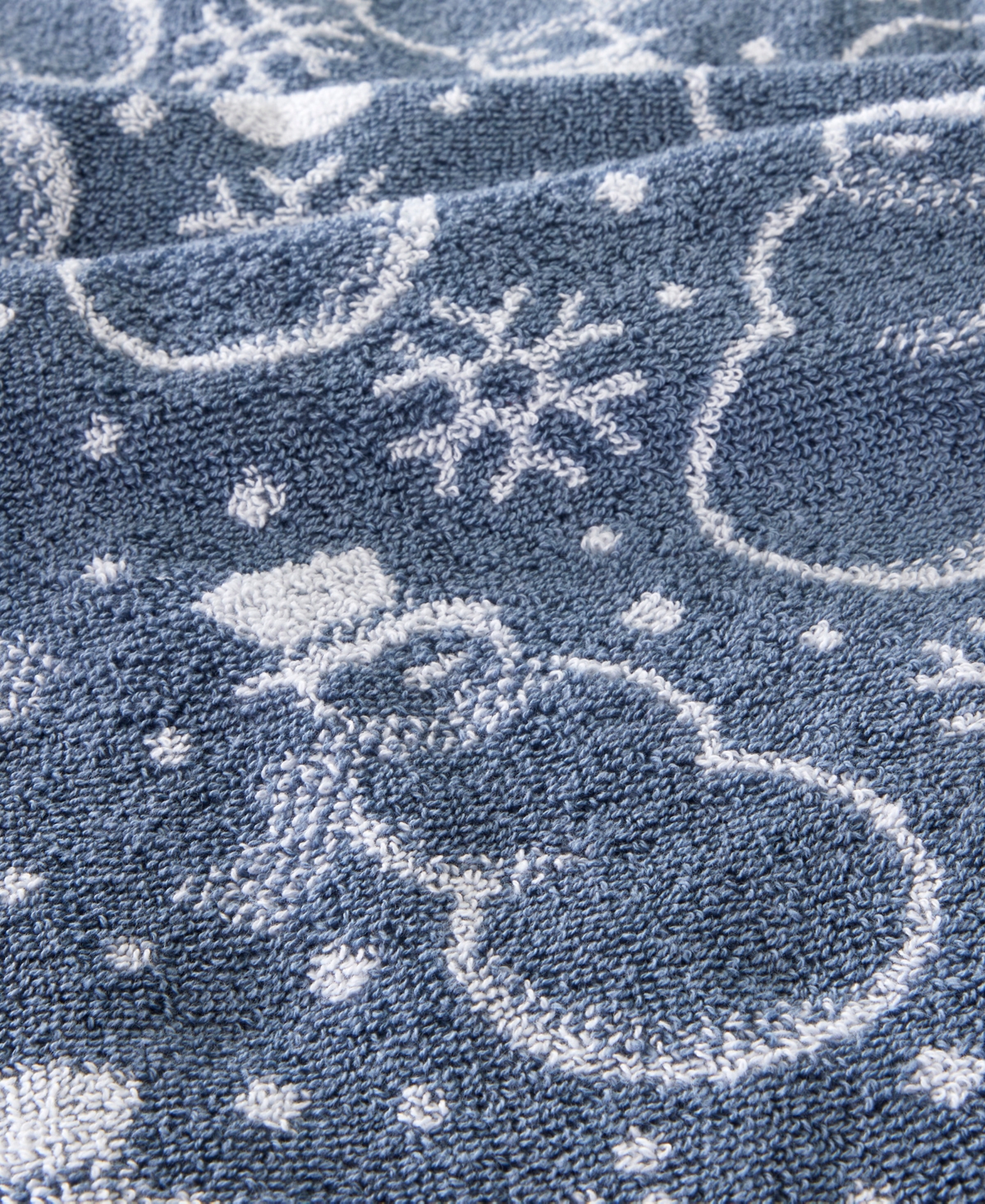 Skl Home Top Hat Snowman Jacquard Cotton Bath Towel, 25" X 50" In Blue