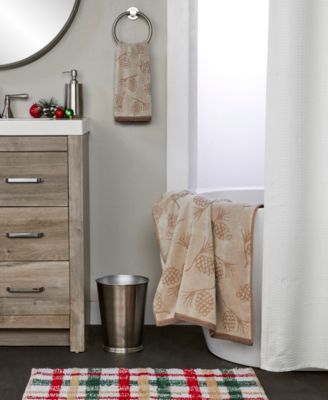 Pinecone Jacquard Cotton 2 Piece Hand Towel, 16" x 25"