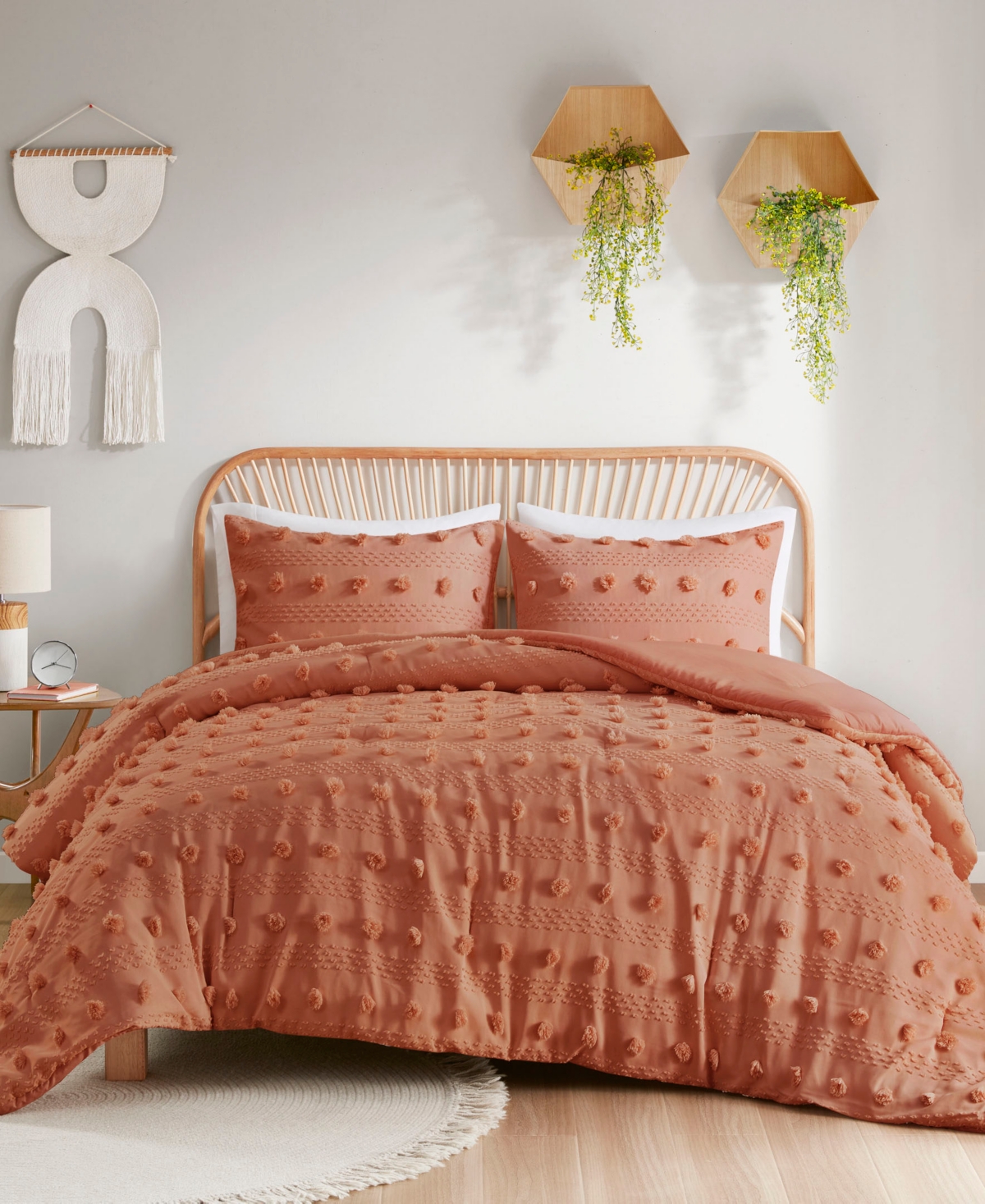 Intelligent Design Lucy Clip Jacquard 3-piece Comforter Set, Twin/twin Xl In Rust