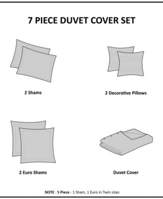 Brooklyn Jacquard Cotton 7-Pc. Duvet Cover Set, Full/Queen