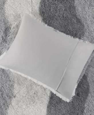 Cassie Ombre Shaggy Faux Fur 3 Piece Comforter Set, Full/Queen