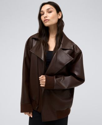 Kenneth Cole Women Brown Leather sold Jacket sz m