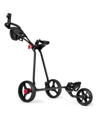 3 Wheel Durable Foldable Steel Golf Cart with Mesh Bag