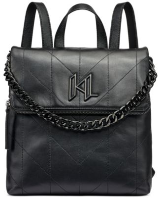 Karl Lagerfeld Paris Lavande Leather Backpack Black