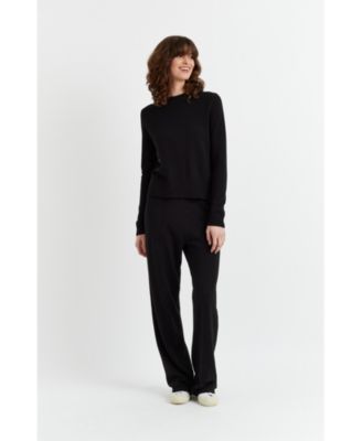 Women's Wool & Cashmere Cropped Sporty Sweater