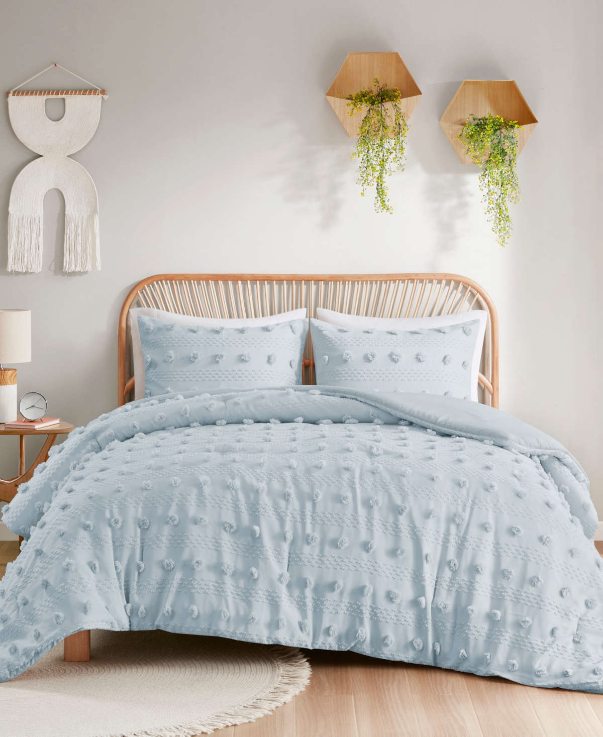 Intelligent Design Lucy Clip Jacquard 3-piece Duvet Cover Set, Twin/twin Xl In Blue