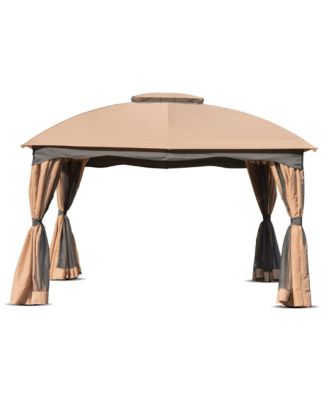 12 x 10 Feet Patio Canopy Double Vented Heavy Duty Steel Gazebo