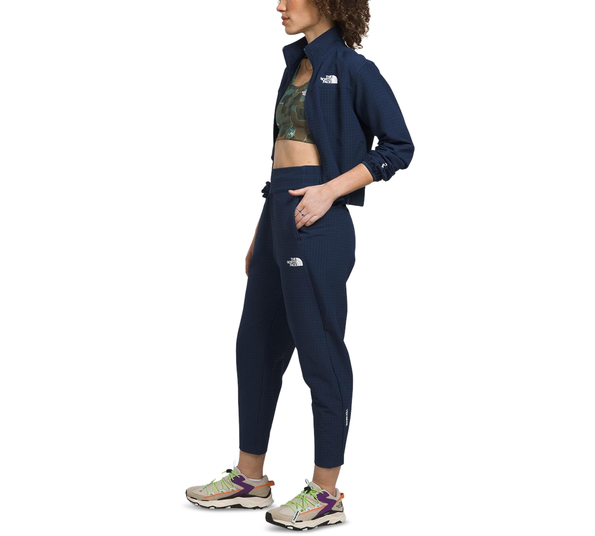 The North Face Women's Tekware Grid-Print Pull-On Pants - Summit Navy-NPF