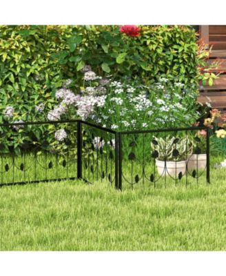Decorative Garden Fence with 8 Panels Animal Barrier