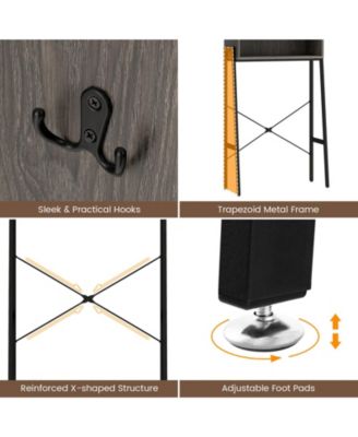 Over the Toilet Storage Cabinet Space Saver Organizer with Double Doors-Gray