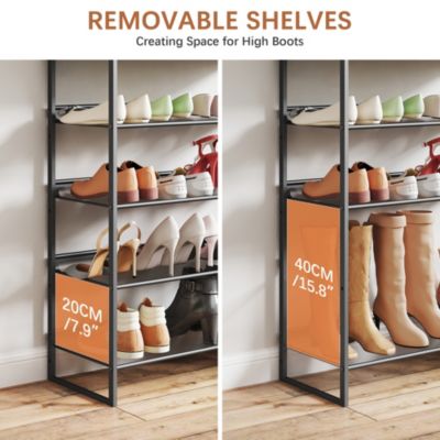 5-Tier Shoe Rack Free Standing Shoe Rack Organizer with Metal Mesh Shelves