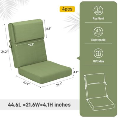 Outdoor Chair Cushion 20.5x20.5x4.33 inches Patio Furniture Seat Cushion - Set of 4