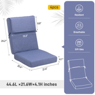 Outdoor Chair Cushion 20.5x20.5x4.33 inches Patio Furniture Seat Cushion - Set of 4