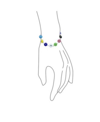 Multicolor Evil Eye Strand Bracelet in Sterling Silver