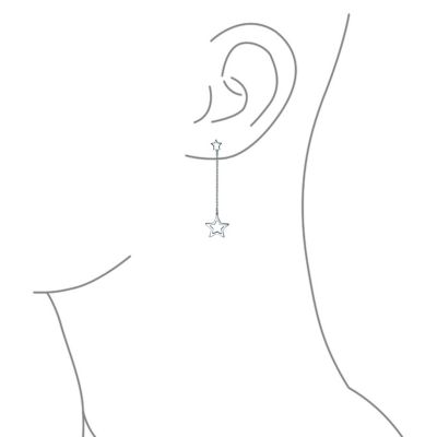 Jewelry Set Celestial Stars Rock Star Bracelet and Earrings Silver Toggle Clasp