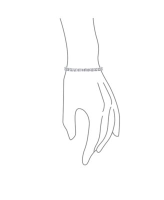 15CTW CZ Oval Solitaire Tennis Bracelet Silver Plated 7, 7.5 Inch