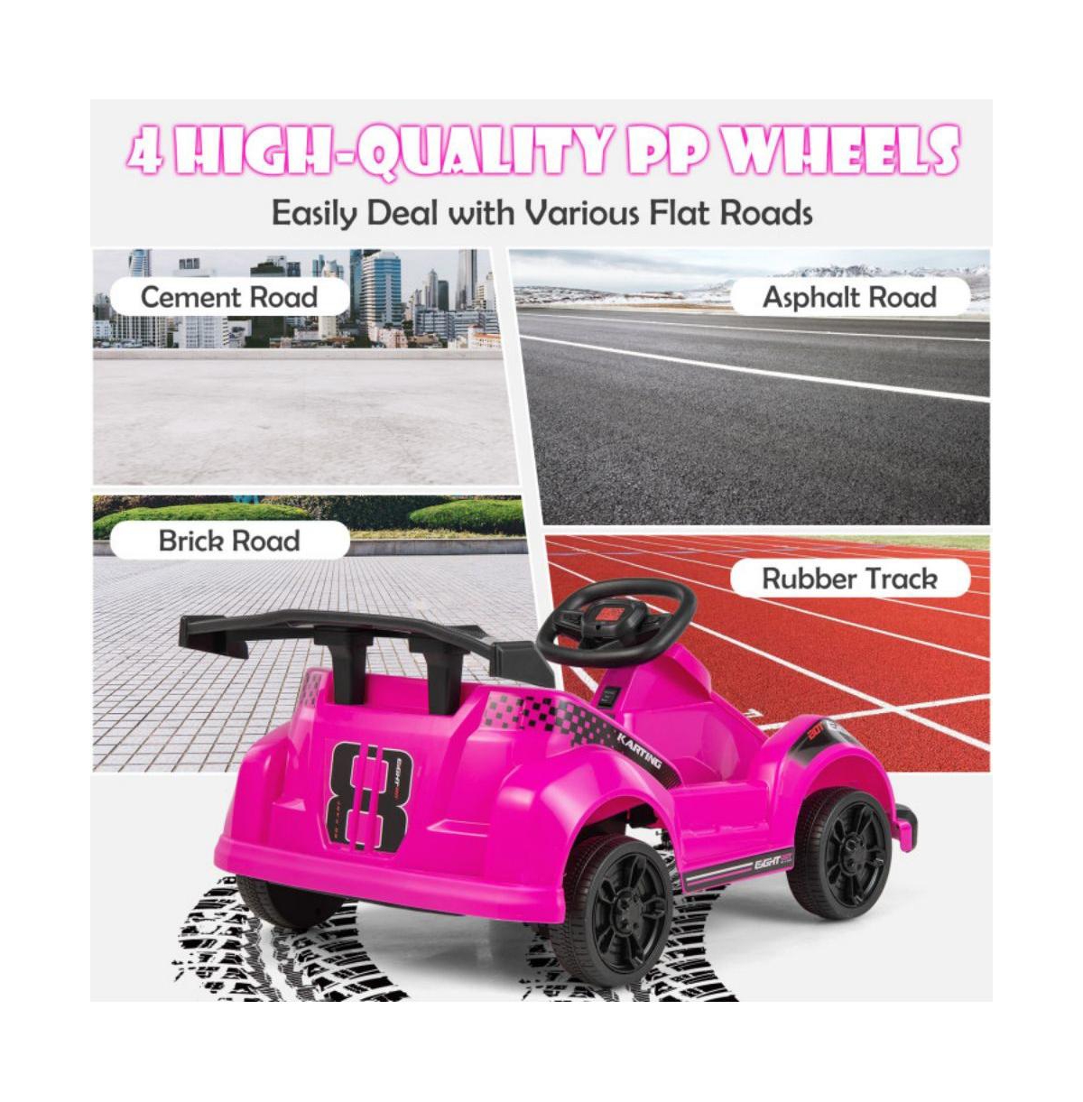 Vebreda 6V Kids Ride On Go Cart with Remote Control and Safety Belt-Pink