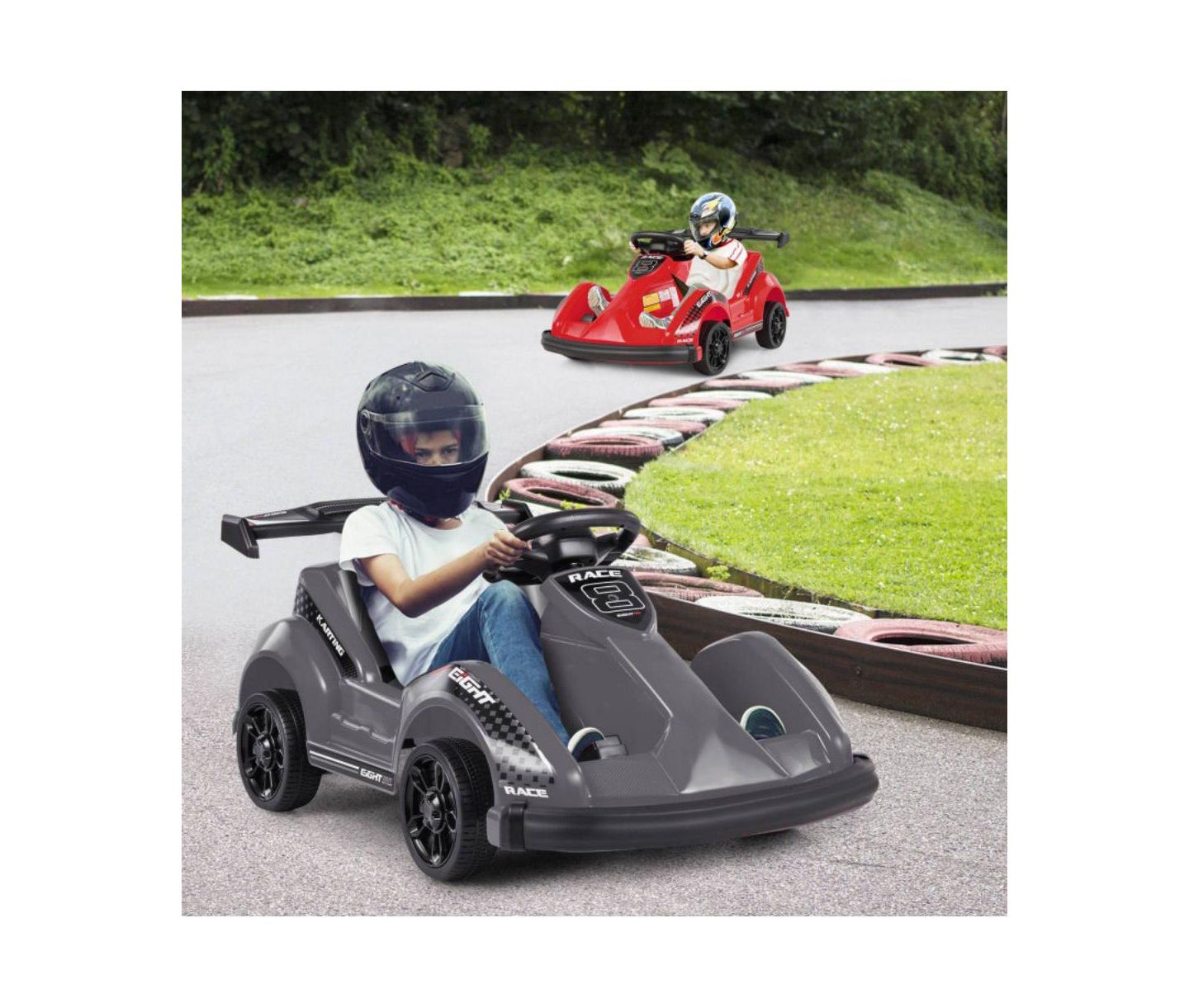 Детская игрушка VEBREDA 6V Kids Ride On Go-Cart with Remote Control, 66 lb Capacity, Ages 3+, цвет: Чёрный — фото 5