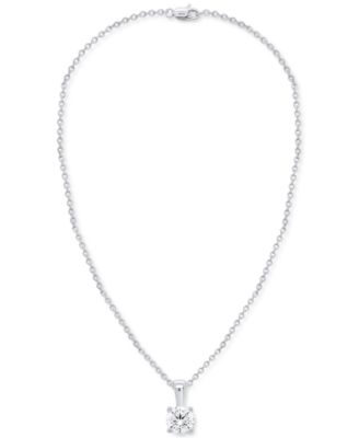 2-Pc. Set Lab Grown Diamond Pendant Necklace & Matching Stud Earrings (1 ct. t.w.) in Sterling Silver or 14k Gold-Plated Sterling Silver