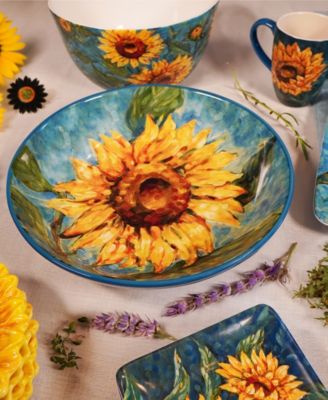 Golden Sunflowers Deep Bowl