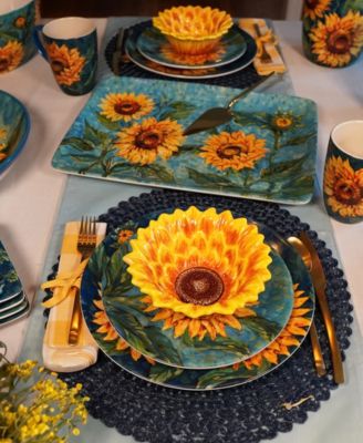 Golden Sunflowers Set of 4 Mugs