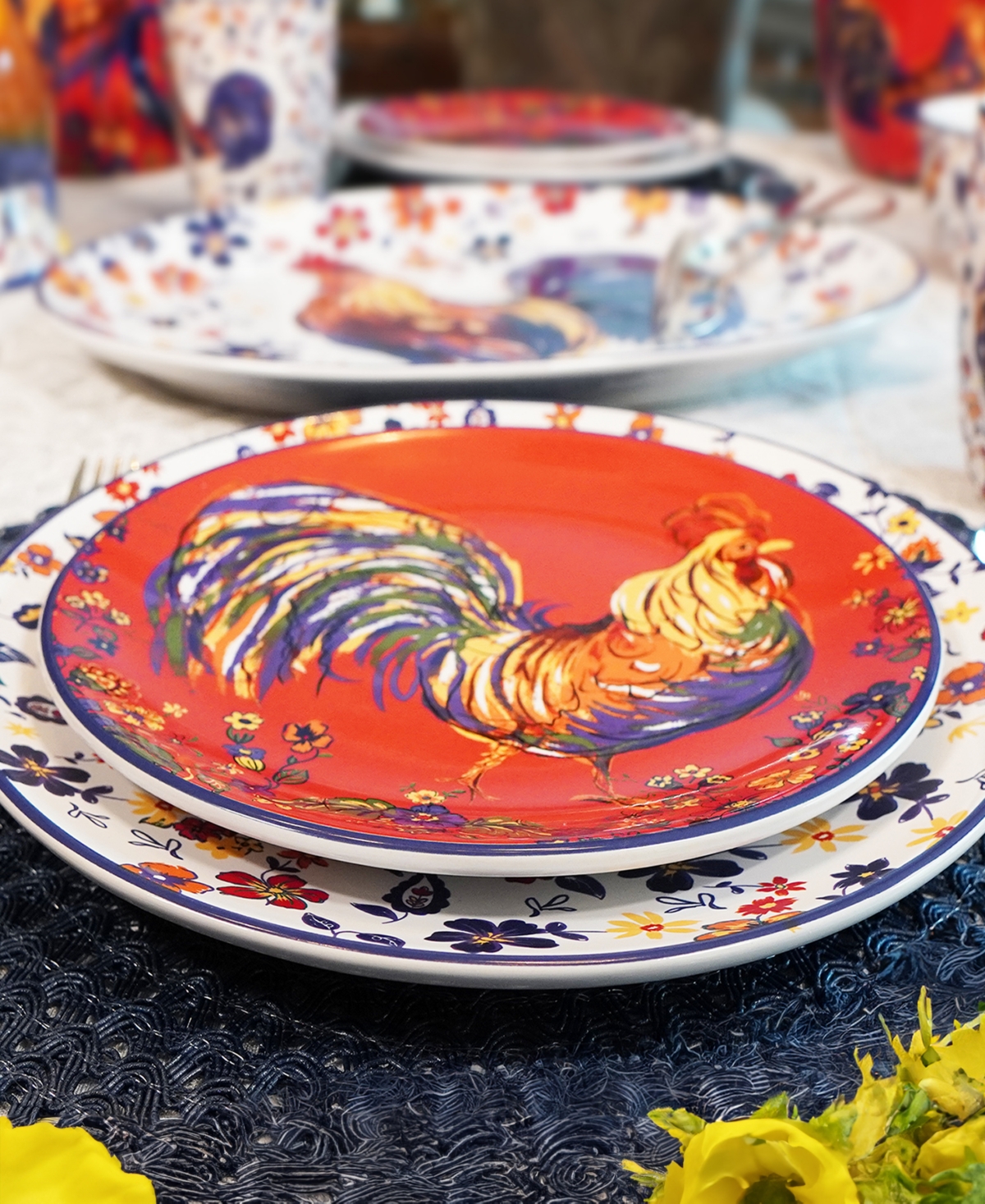 Certified International Morning Rooster 16pc Dinnerware Set In Miscellaneous