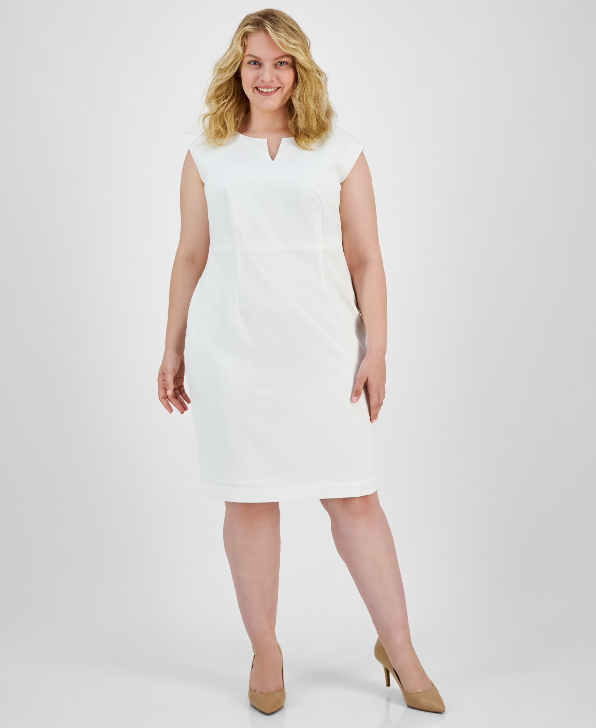 Kasper Plus Size Sleeveless Sheath Dress In Evergreen