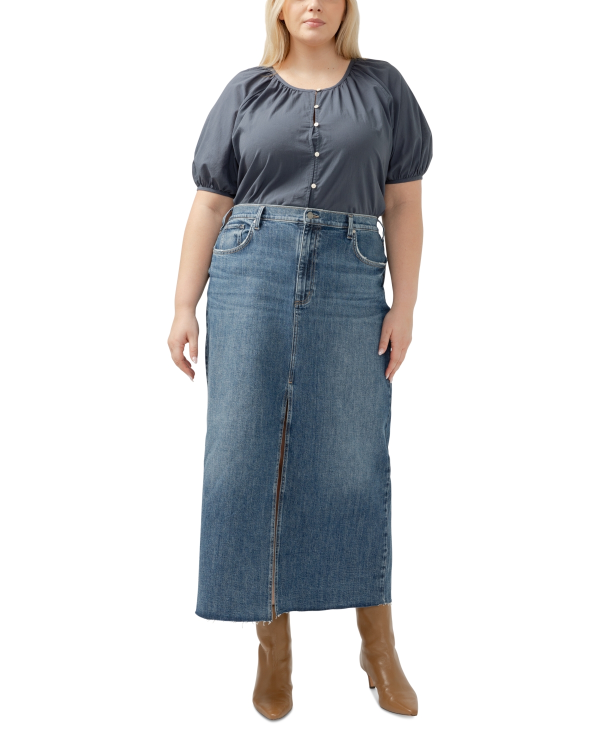Silver Jeans Co. Plus Size Denim Skirt