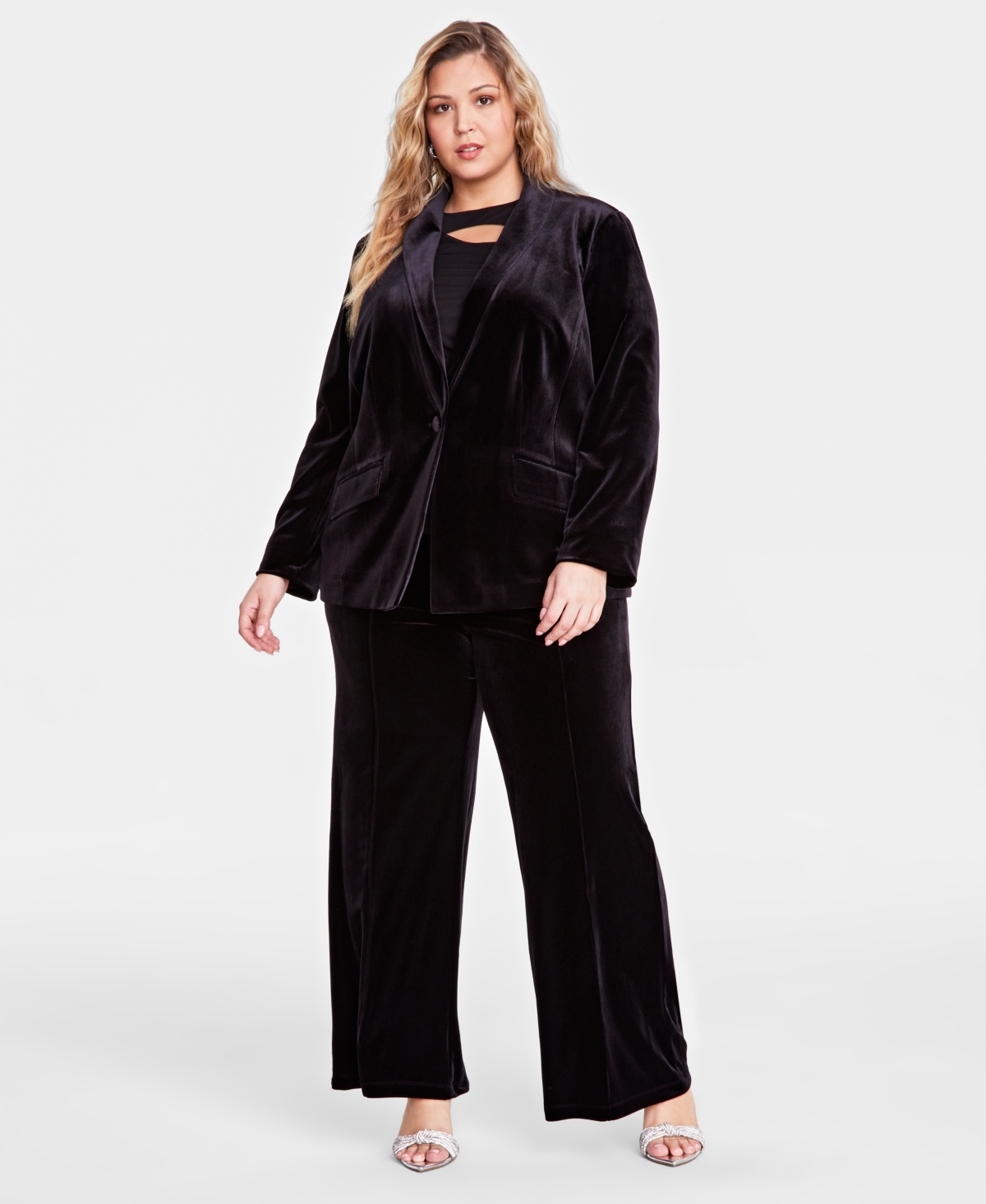 I.n.c. International Concepts Plus Size Velvet Blazer, Created for Macy's
