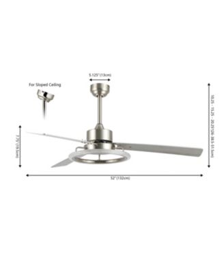 Remy 52" 1-Light Modern Industrial Iron/Acrylic Integrated LED Ceiling Fan